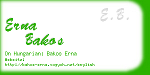 erna bakos business card
